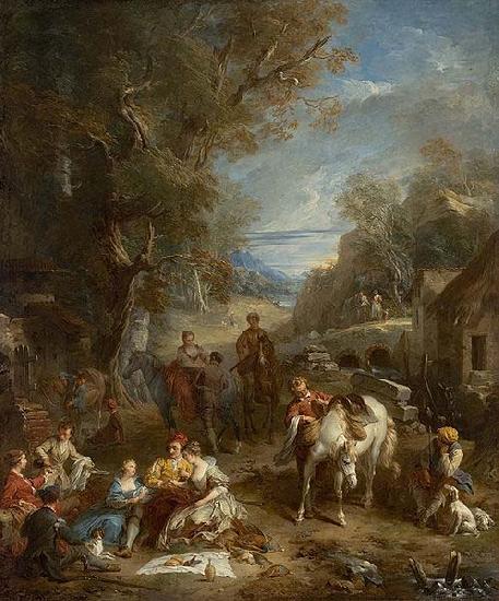 Francois Lemoyne Picnic During the Hunt oil painting picture
